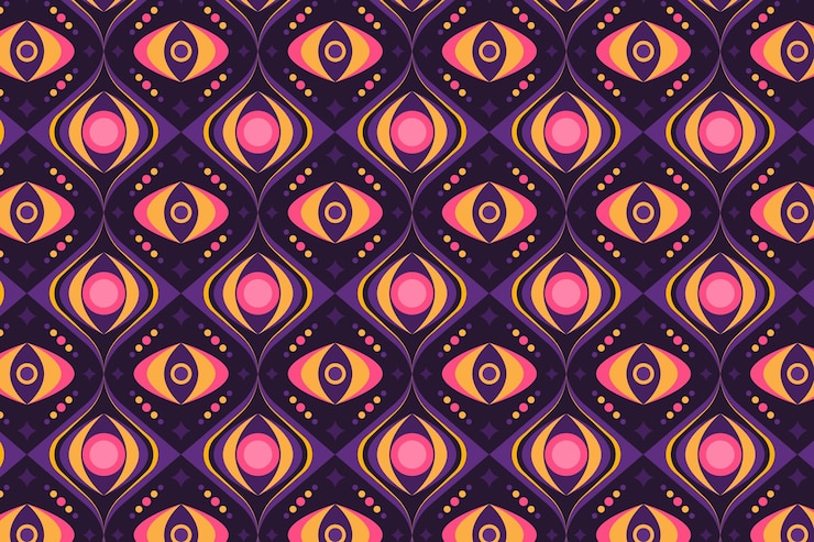 Vector Gratis seamless geometric shapes groovy pattern texture
