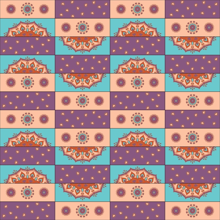 Vector Gratis seamless hand drawn mandala pattern for printing on fabric or pa