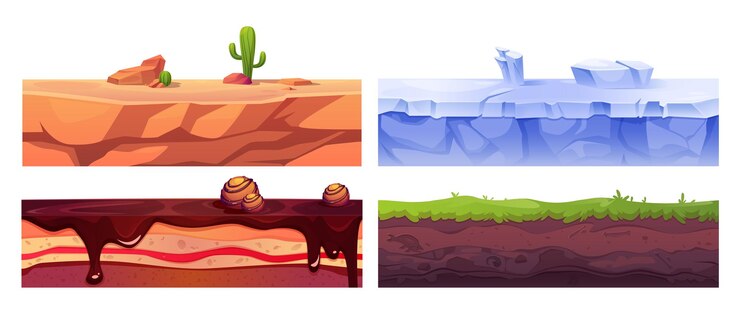 Vector Gratis seamless landscape texture set for game ui