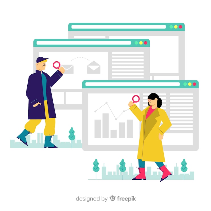 Vector Gratis search concept for landing page