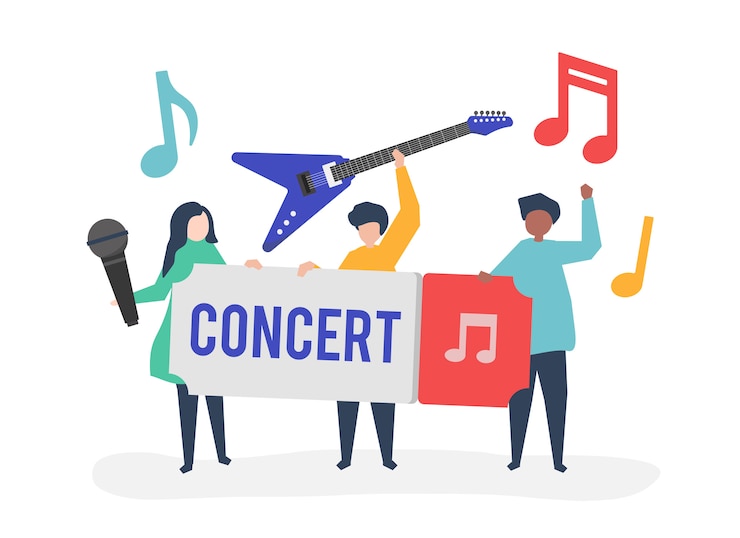 Vector Gratis sebuah band menampilkan musik live