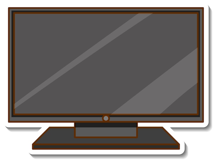 Vector Gratis sebuah stiker televisi dengan latar belakang putih