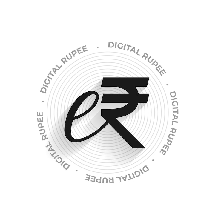 Vector Gratis secure indian currency e rupi symbol background for digital economy vector