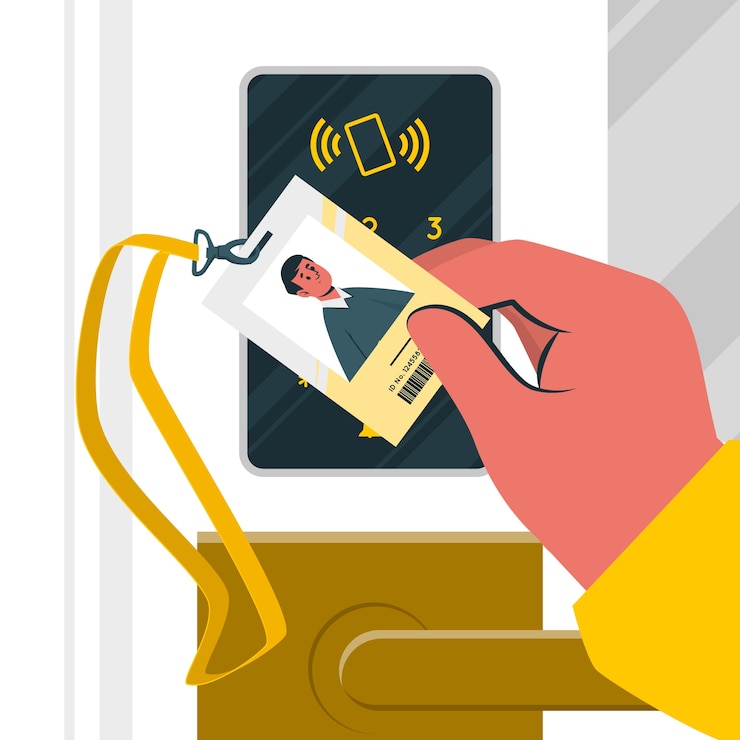 Vector Gratis security access card concept illustration