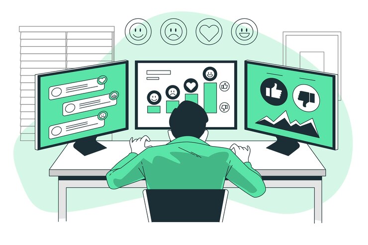 Vector Gratis sentiment analysis concept illustration