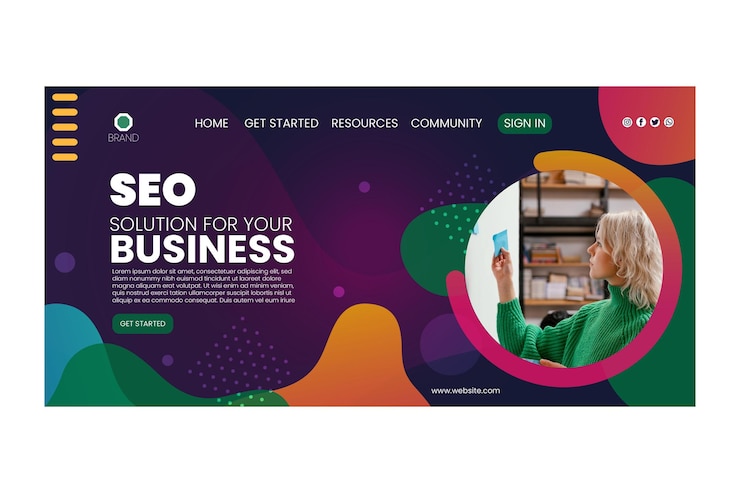 Vector Gratis seo business landing page