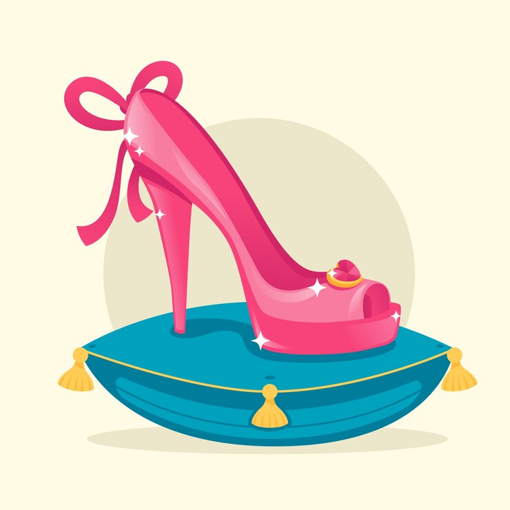 Vector Gratis sepatu kaca mengkilap cinderella