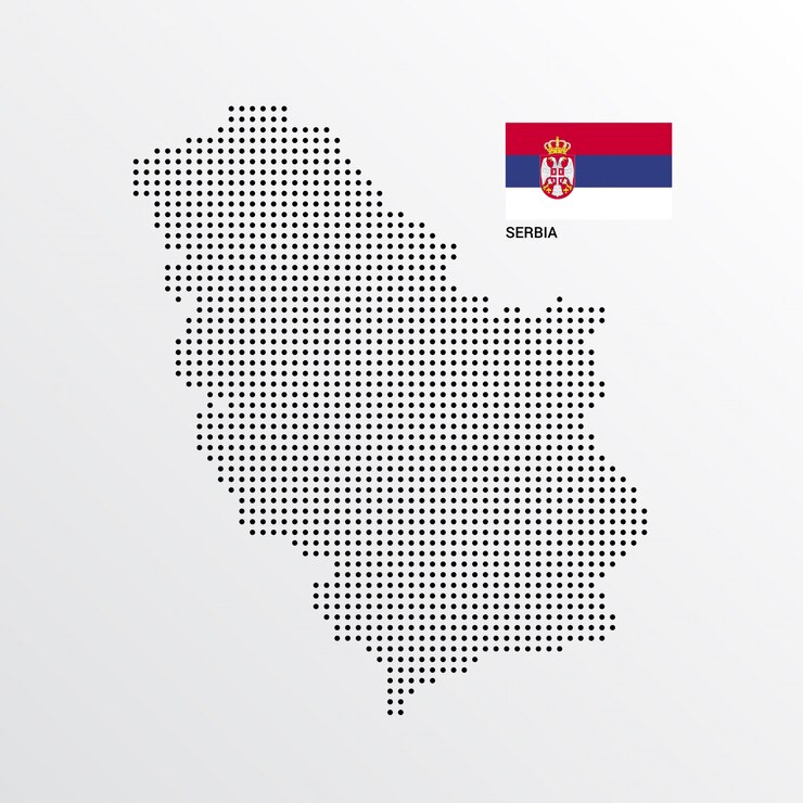 Vector Gratis serbia map design with flag and light background vector 