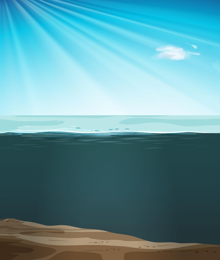 Vector Gratis serene ocean and sandy shore