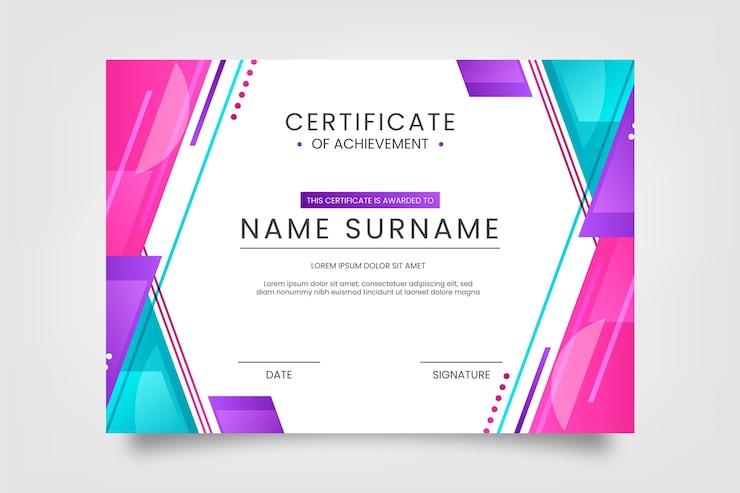 Vector Gratis sertifikat modern gradien