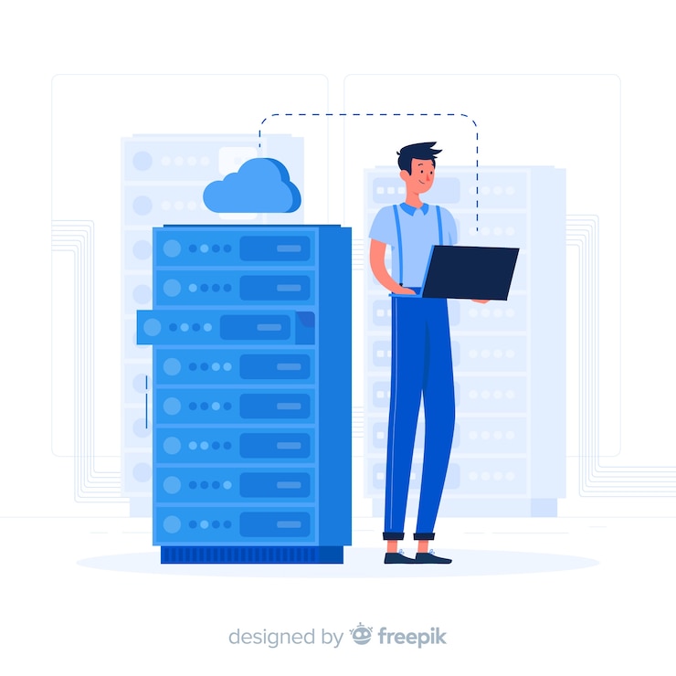 Vector Gratis server concept illustration