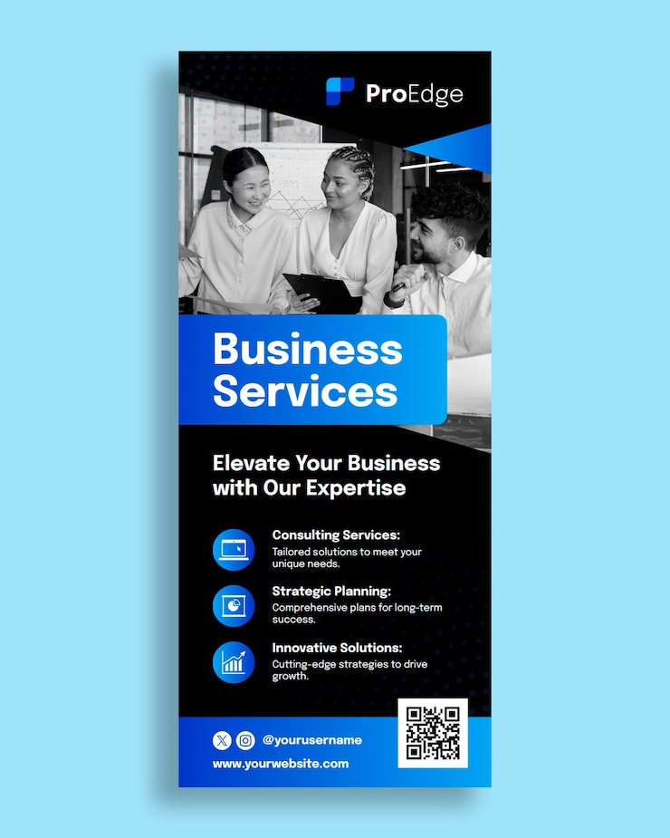 Vector Gratis services retractable banner template design