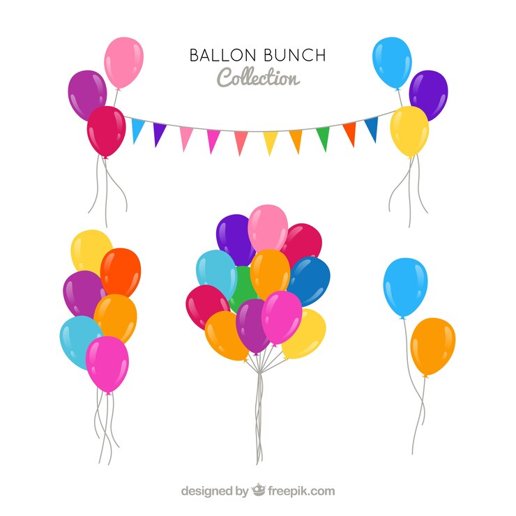 Vector Gratis set balon warna-warni