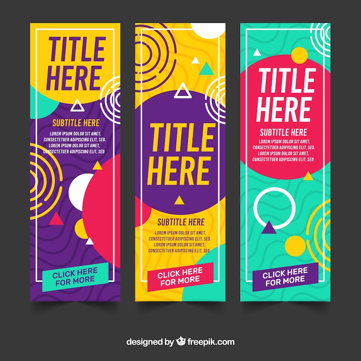 Vector Gratis set banner abstrak modern