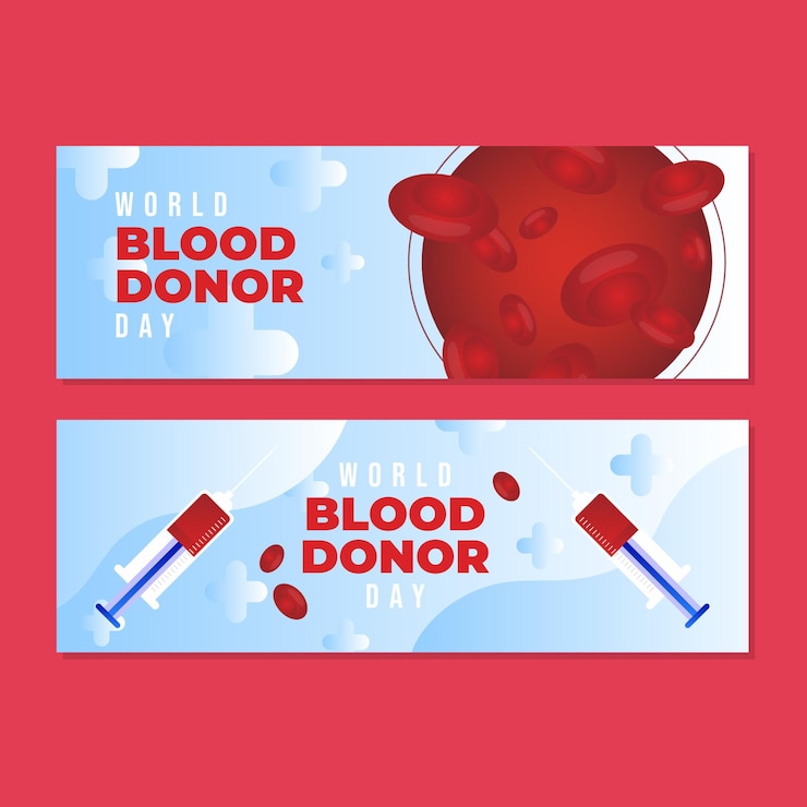 Vector Gratis set banner hari donor darah dunia gradien