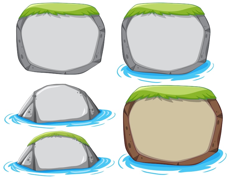 Vector Gratis set banner simbol rock
