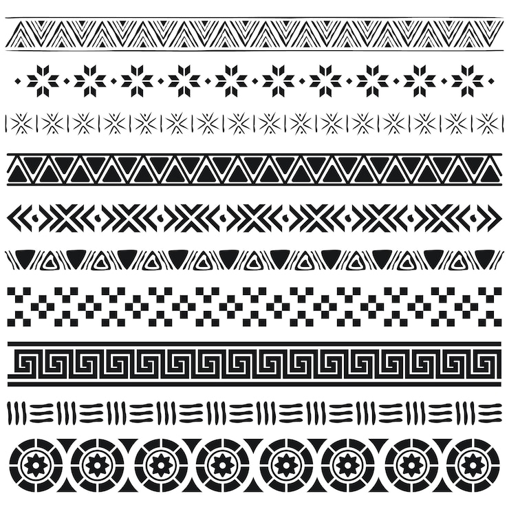 Vector Gratis set batas aztec
