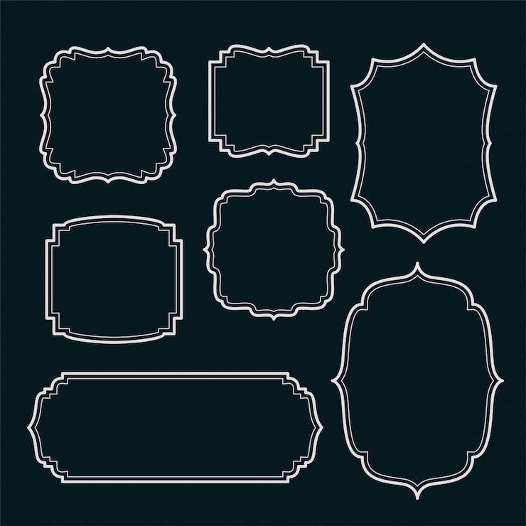 Vector Gratis set bingkai dan label vintage