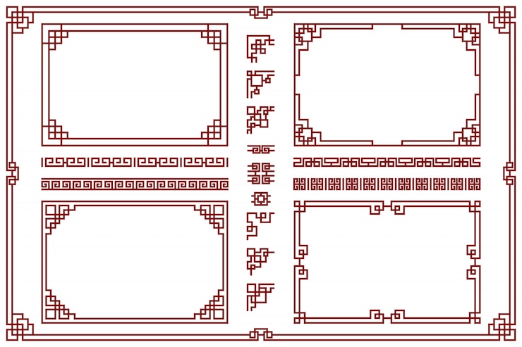Vector Gratis set bingkai oriental