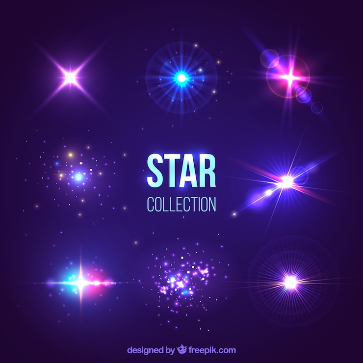 Vector Gratis set bintang berkilau
