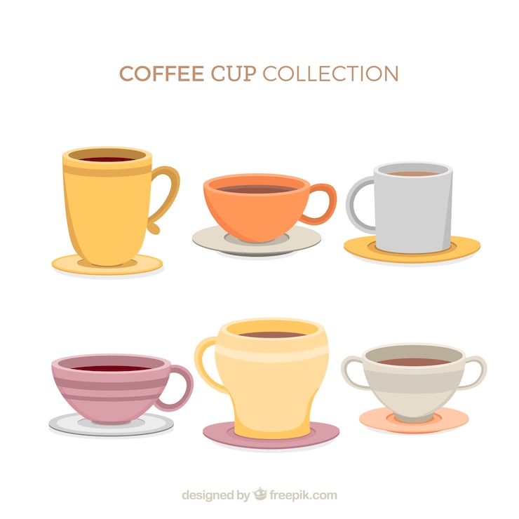 Vector Gratis set cangkir kopi