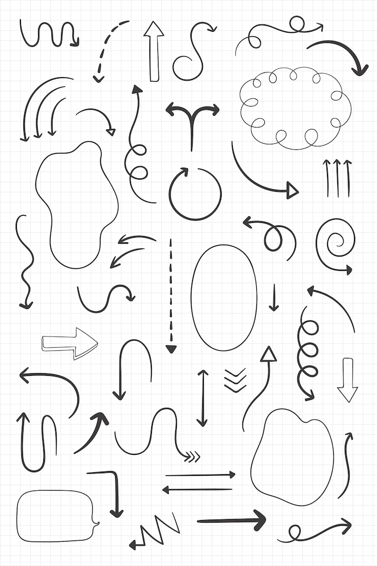 Vector Gratis set coretan panah