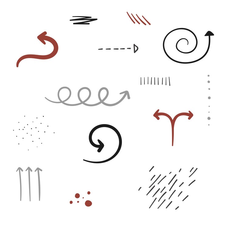 Vector Gratis set coretan panah