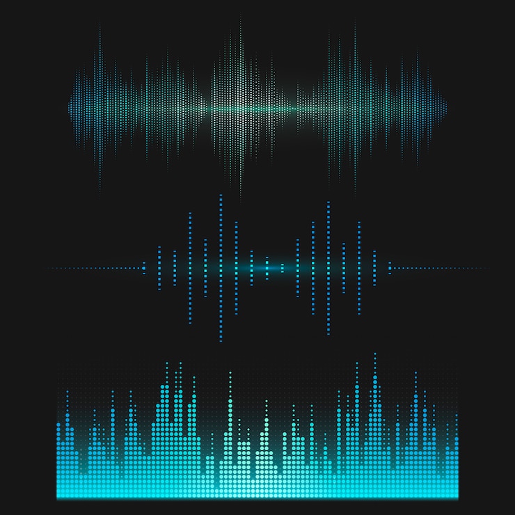 Vector Gratis set desain vektor equalizer gelombang suara