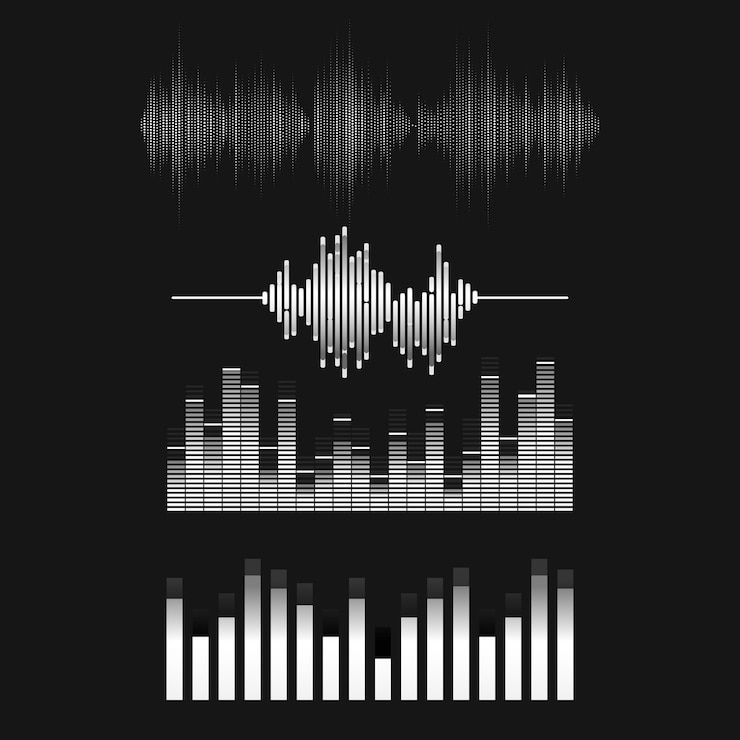 Vector Gratis set desain vektor equalizer gelombang suara