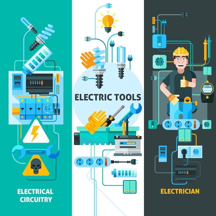 Vector Gratis set elemen listrik