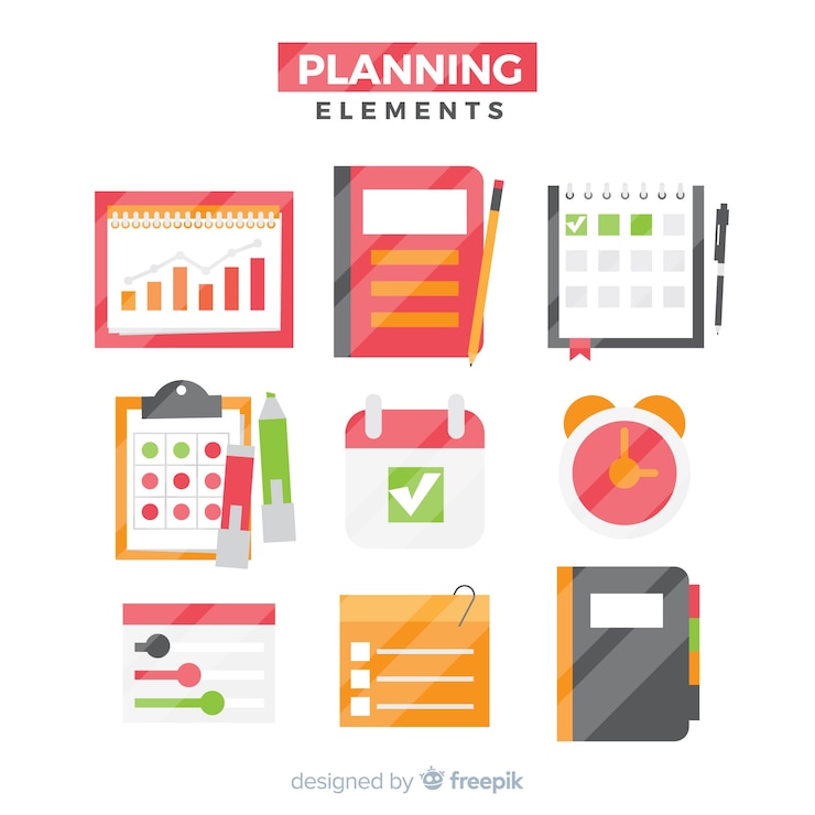 Vector Gratis set elemen perencanaan