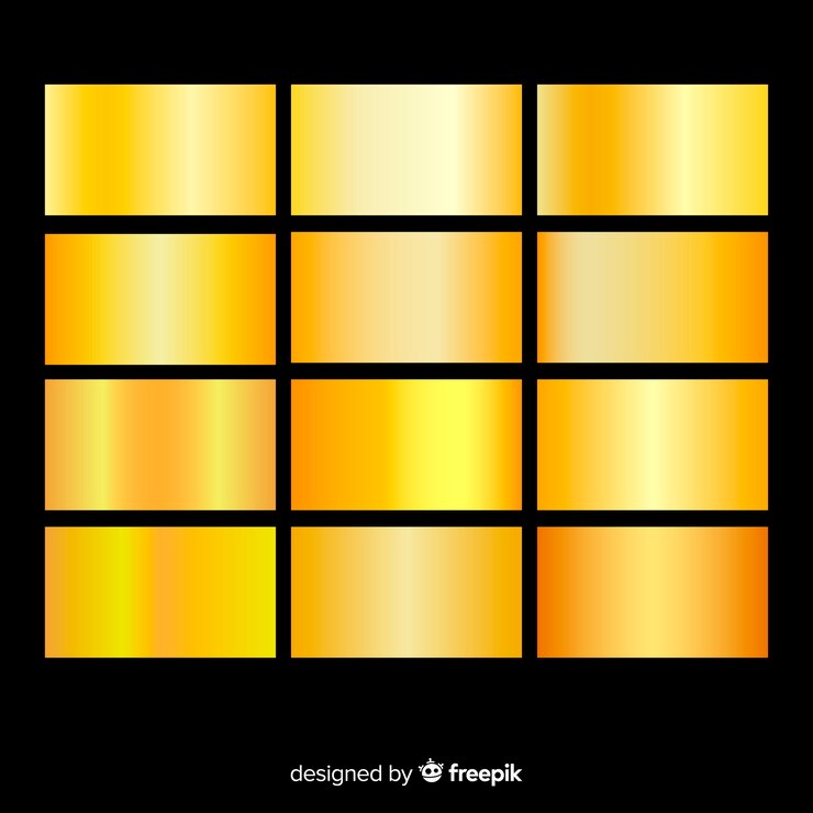 Vector Gratis set gradien emas tekstur metalik