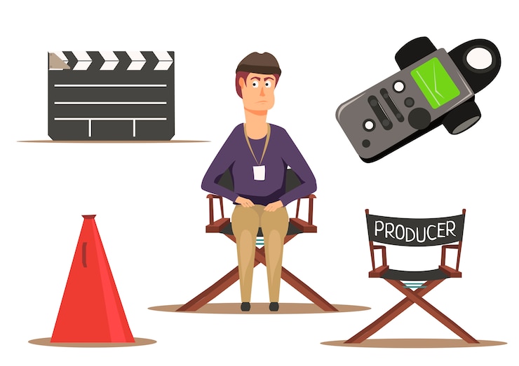 Vector Gratis set grup pembuatan film