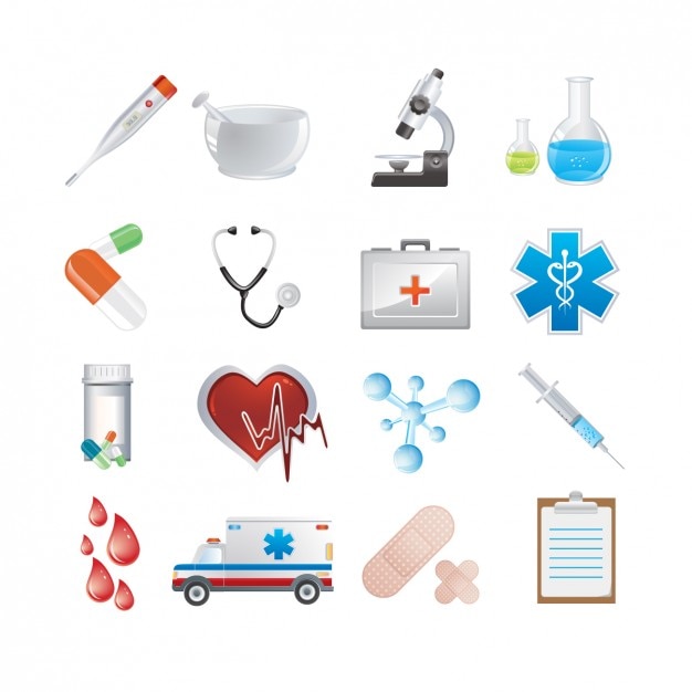 Vector Gratis set ikon medis