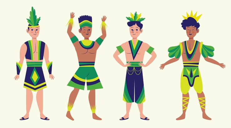 Vector Gratis set ilustrasi penari karnaval brasil