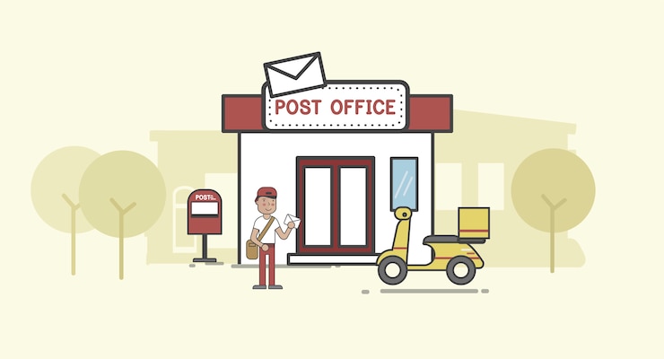 Vector Gratis set ilustrasi pengiriman pos