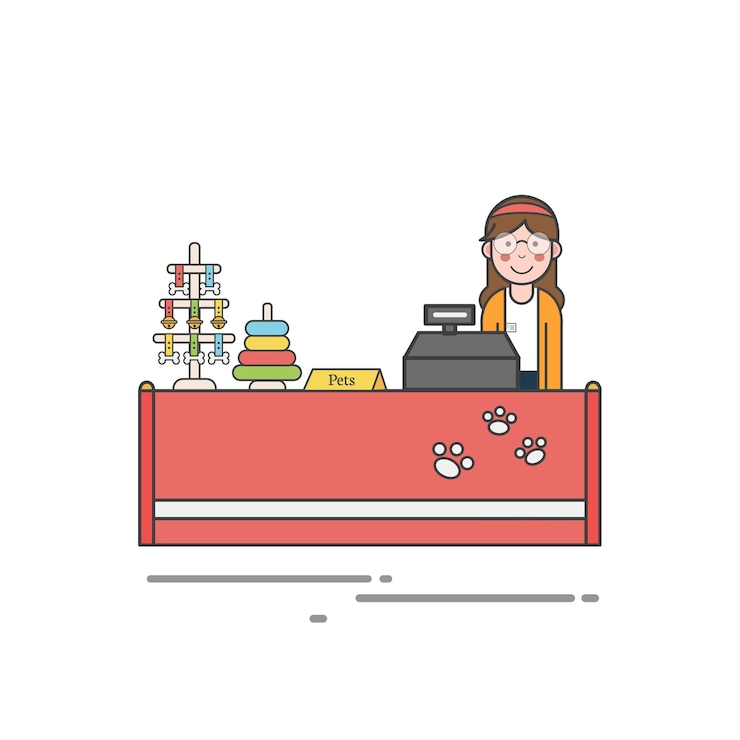 Vector Gratis set ilustrasi toko hewan peliharaan