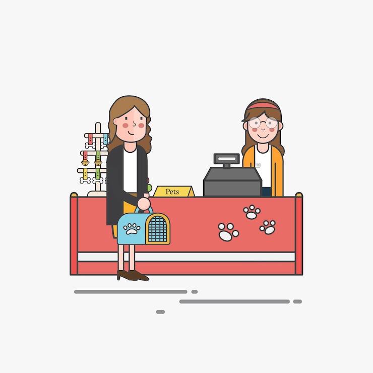 Vector Gratis set ilustrasi toko hewan peliharaan