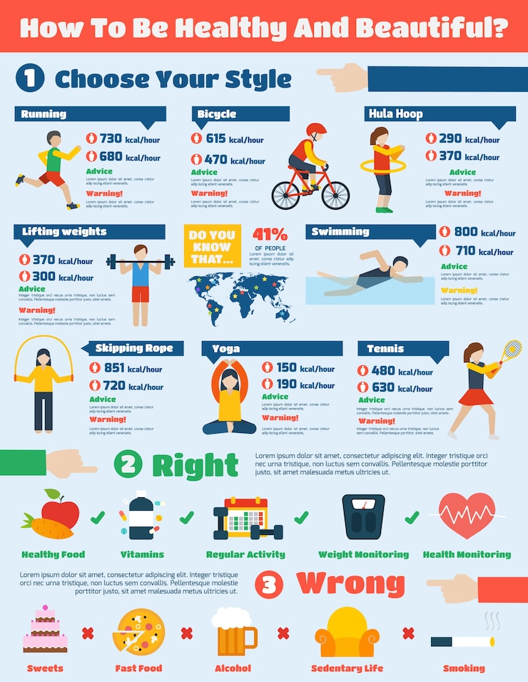 Vector Gratis set infografis kebugaran