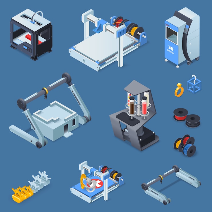 Vector Gratis set isometrik percetakan