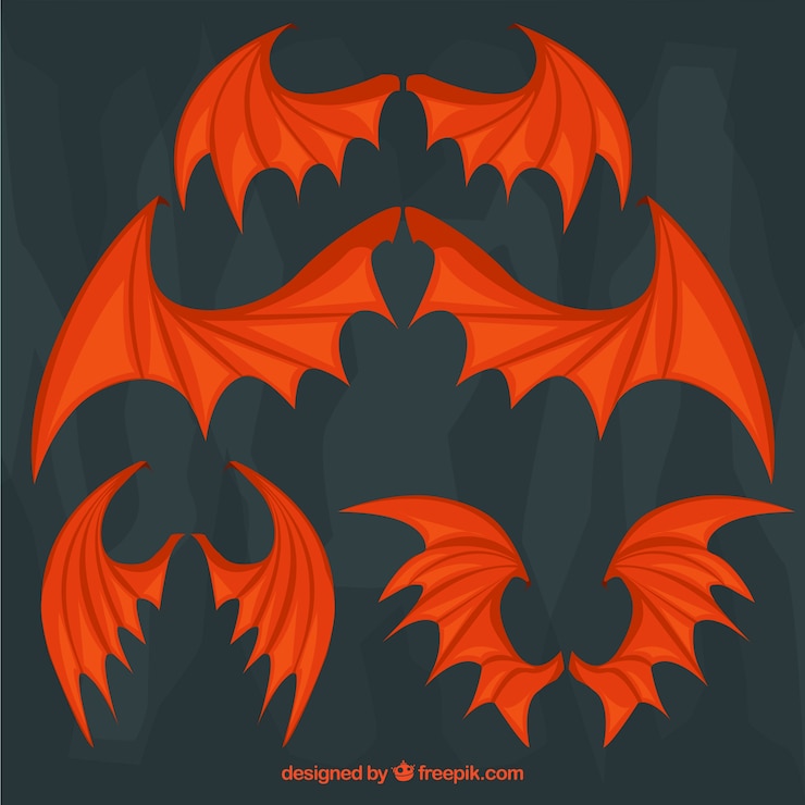 Vector Gratis set kelelawar merah