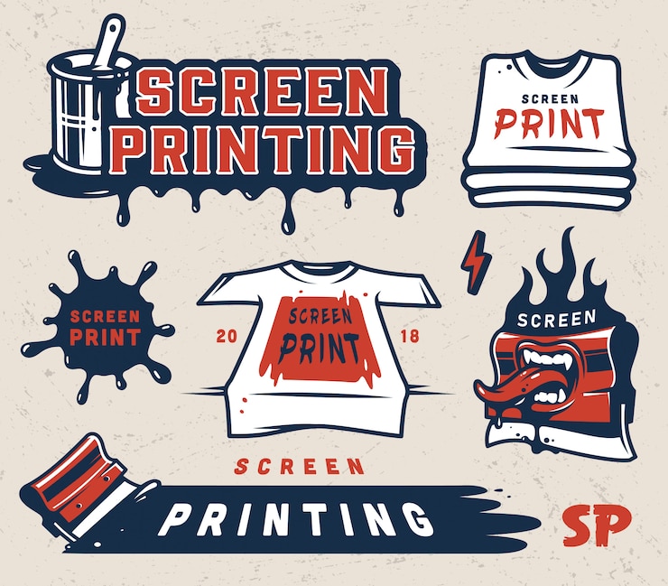 Vector Gratis set lencana sablon vintage