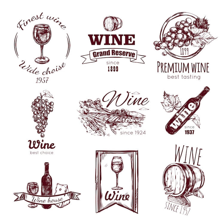 Vector Gratis set lencana vintage anggur