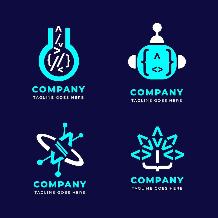 Vector Gratis set logo kode datar
