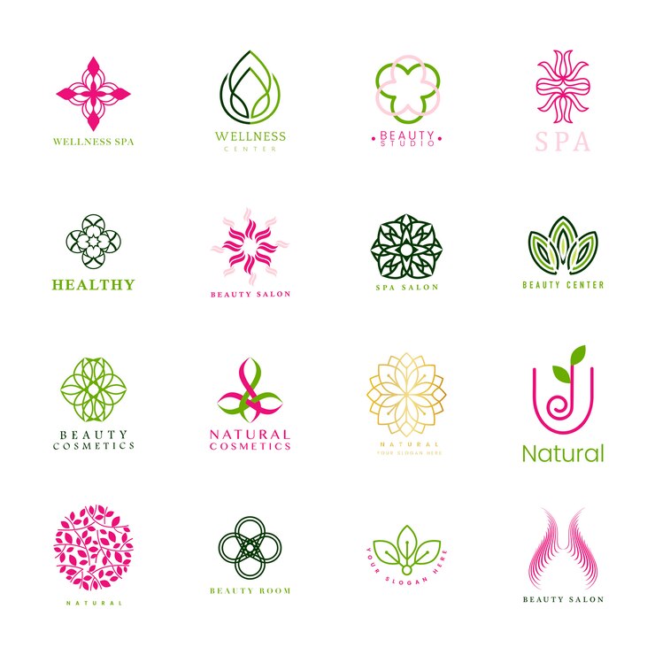 Vector Gratis set logo spa dan kecantikan vektor