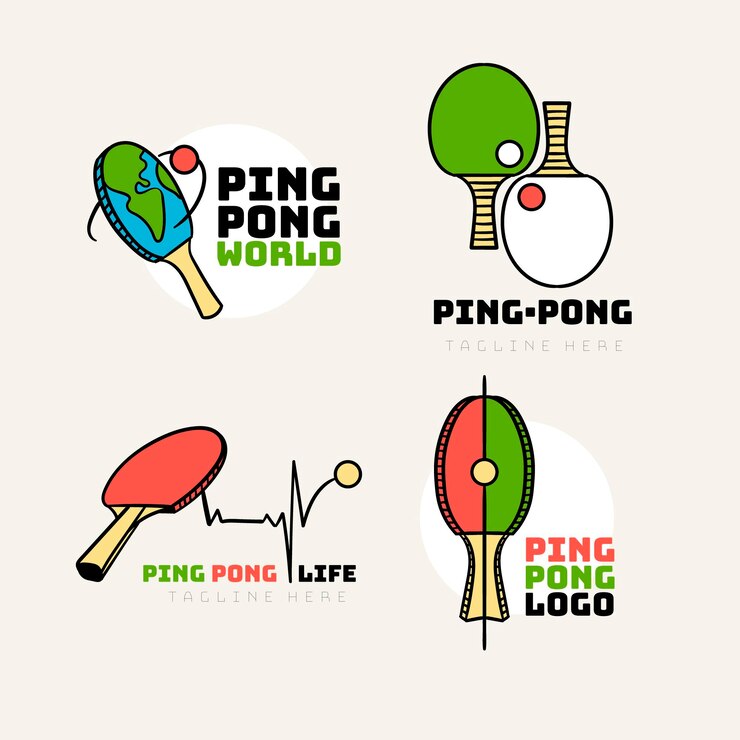 Vector Gratis set logo tenis meja