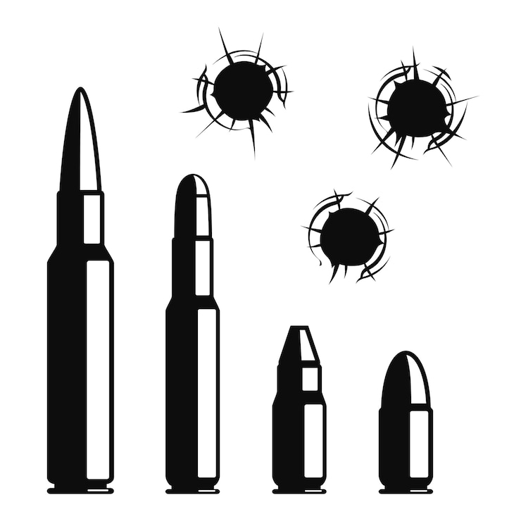Vector Gratis set lubang peluru.