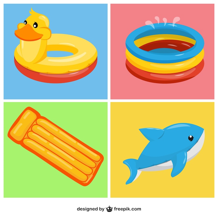 Vector Gratis set mainan tiup yang bagus