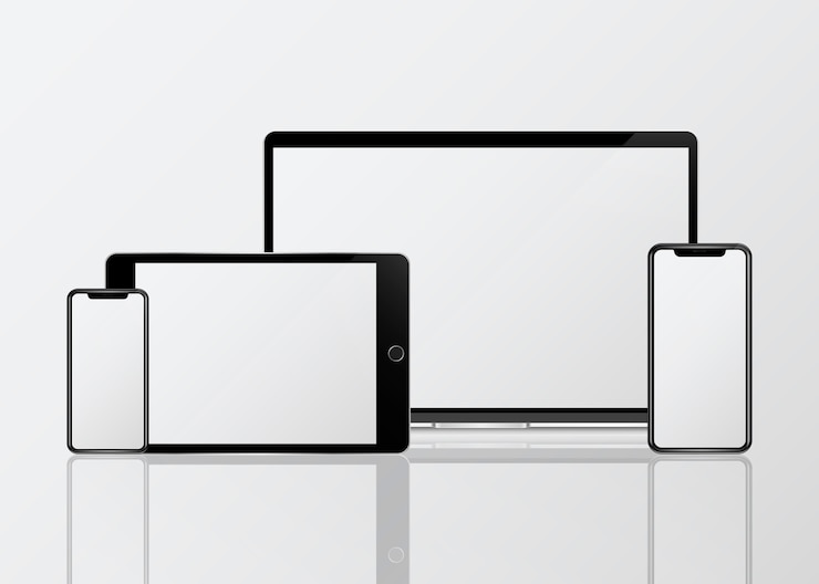 Vector Gratis set mockup perangkat digital