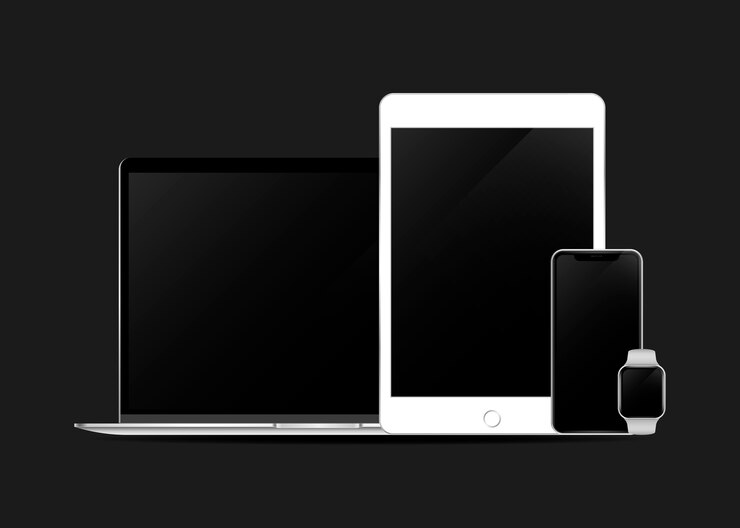 Vector Gratis set mockup perangkat digital